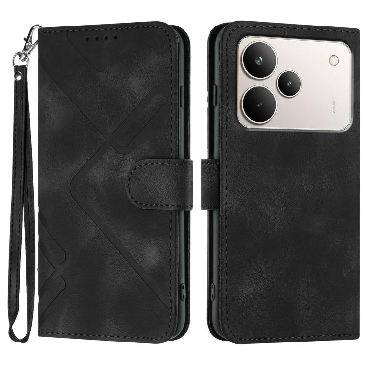 Line Pattern Skin Feel Leather Phone Case, For Realme 16T 5G, For Realme C100 4G, For Realme 15x 5G India / Realme C85 5G, For Realme P4 Pro 5G