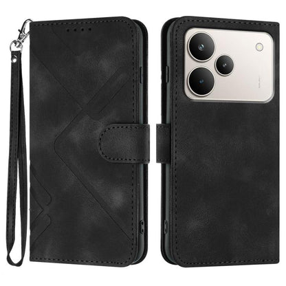 Line Pattern Skin Feel Leather Phone Case, For Realme 16T 5G, For Realme C100 4G, For Realme 15x 5G India / Realme C85 5G, For Realme P4 Pro 5G