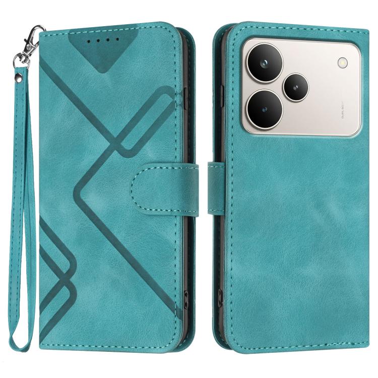 Line Pattern Skin Feel Leather Phone Case, For Realme 16T 5G, For Realme C100 4G, For Realme 15x 5G India / Realme C85 5G, For Realme P4 Pro 5G