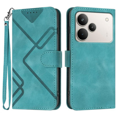 Line Pattern Skin Feel Leather Phone Case, For Realme 16T 5G, For Realme C100 4G, For Realme 15x 5G India / Realme C85 5G, For Realme P4 Pro 5G