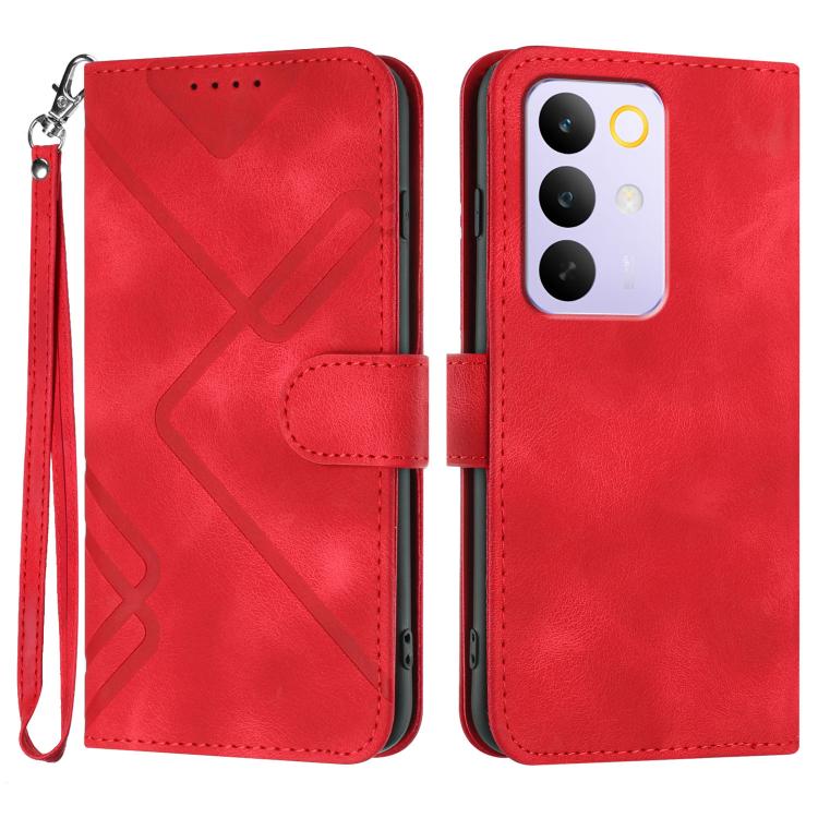 Line Pattern Skin Feel Leather Phone Case, For Realme 16T 5G, For Realme C100 4G, For Realme 15x 5G India / Realme C85 5G, For Realme P4 Pro 5G