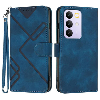 Line Pattern Skin Feel Leather Phone Case, For Realme 16T 5G, For Realme C100 4G, For Realme 15x 5G India / Realme C85 5G, For Realme P4 Pro 5G