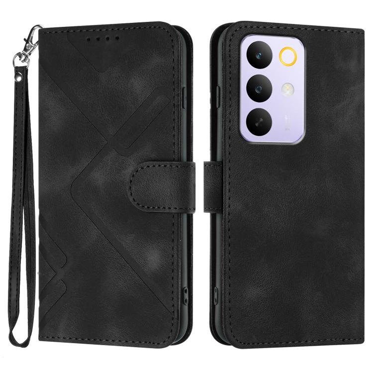 Line Pattern Skin Feel Leather Phone Case, For Realme 16T 5G, For Realme C100 4G, For Realme 15x 5G India / Realme C85 5G, For Realme P4 Pro 5G