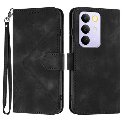Line Pattern Skin Feel Leather Phone Case, For Realme 16T 5G, For Realme C100 4G, For Realme 15x 5G India / Realme C85 5G, For Realme P4 Pro 5G
