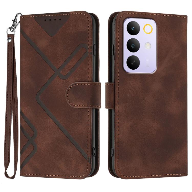 Line Pattern Skin Feel Leather Phone Case, For Realme 16T 5G, For Realme C100 4G, For Realme 15x 5G India / Realme C85 5G, For Realme P4 Pro 5G