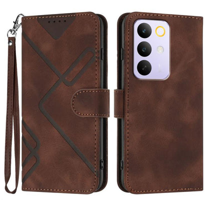 Line Pattern Skin Feel Leather Phone Case, For Realme 16T 5G, For Realme C100 4G, For Realme 15x 5G India / Realme C85 5G, For Realme P4 Pro 5G