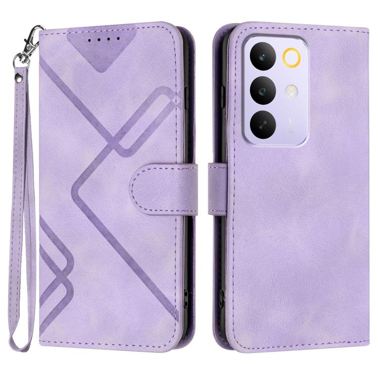 Line Pattern Skin Feel Leather Phone Case, For Realme 16T 5G, For Realme C100 4G, For Realme 15x 5G India / Realme C85 5G, For Realme P4 Pro 5G