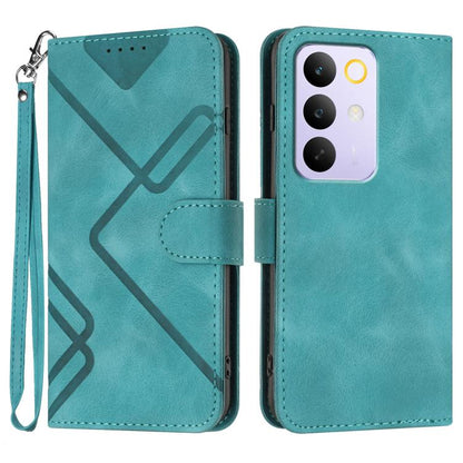 Line Pattern Skin Feel Leather Phone Case, For Realme 16T 5G, For Realme C100 4G, For Realme 15x 5G India / Realme C85 5G, For Realme P4 Pro 5G