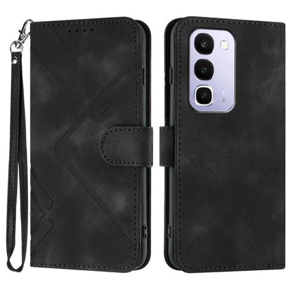 Line Pattern Skin Feel Leather Phone Case, For Realme 16T 5G, For Realme C100 4G, For Realme 15x 5G India / Realme C85 5G, For Realme P4 Pro 5G