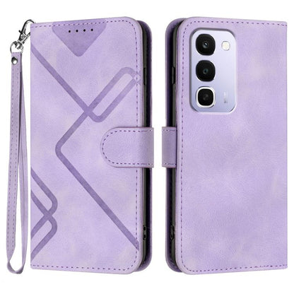 Line Pattern Skin Feel Leather Phone Case, For Realme 16T 5G, For Realme C100 4G, For Realme 15x 5G India / Realme C85 5G, For Realme P4 Pro 5G