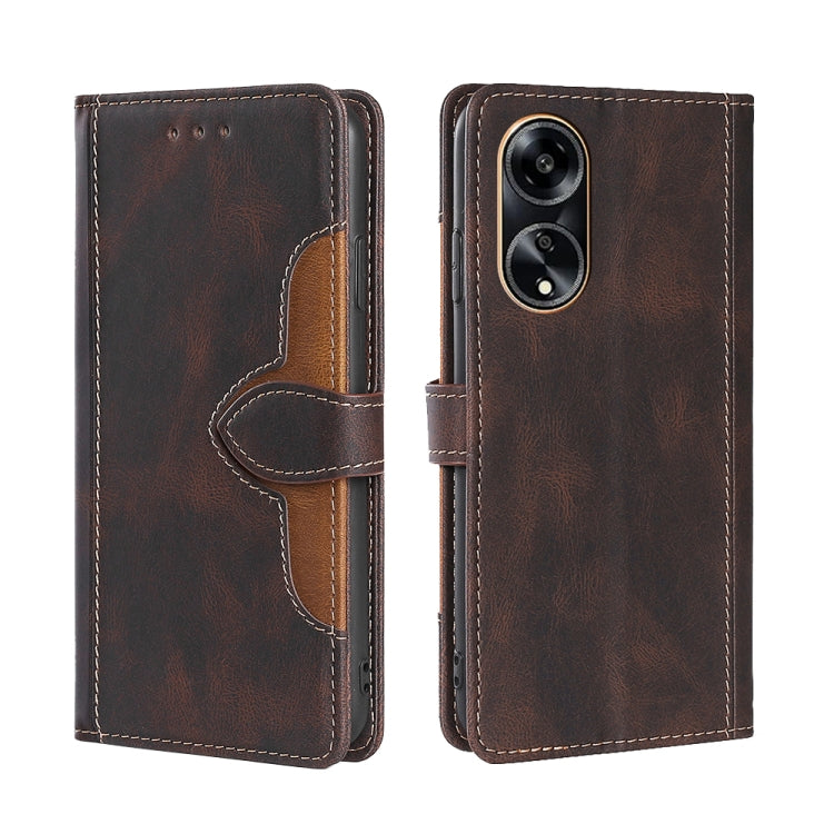Skin Feel Magnetic Buckle Leather Phone Case, For OPPO A1 5G