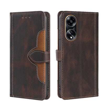 Skin Feel Magnetic Buckle Leather Phone Case, For OPPO A1 5G