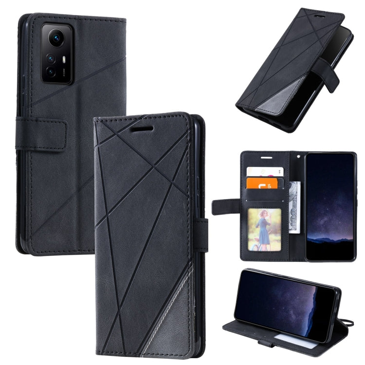 Skin Feel Splicing Leather Phone Case, For Redmi 12 4G, For Xiaomi POCO F5, For Redmi K60 / K60 Pro, For Redmi Note 12S 4G Global
