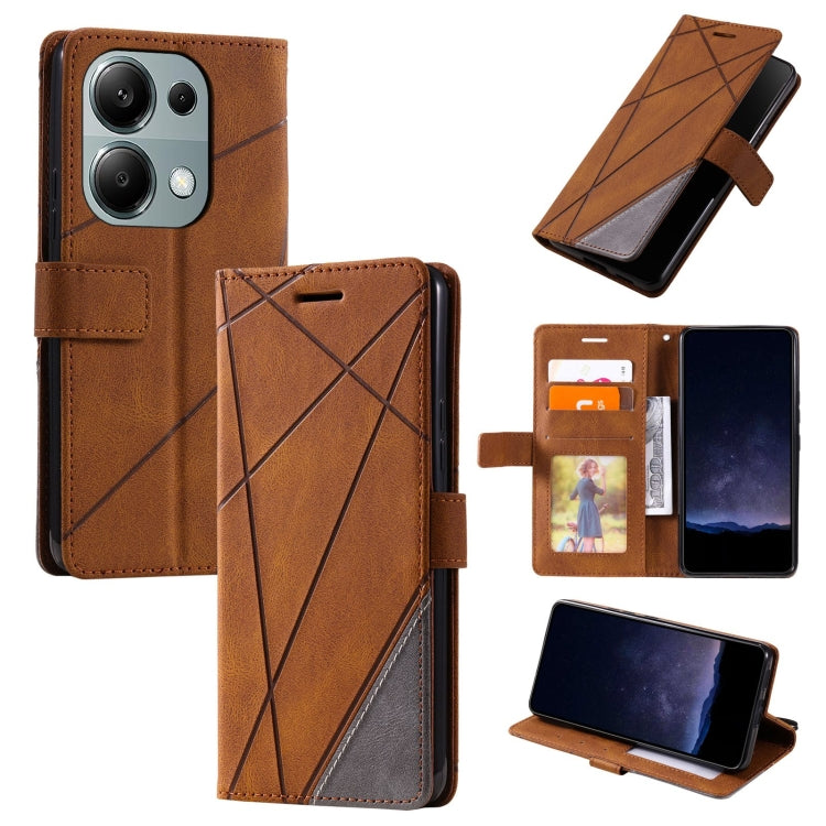 Skin Feel Splicing Leather Phone Case, For Xiaomi Redmi A3, For Xiaomi Redmi Note 13 Pro 4G, For Xiaomi Redmi Note 13 4G, For Xiaomi Redmi K70E