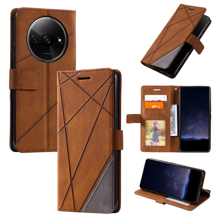 Skin Feel Splicing Leather Phone Case, For Xiaomi Redmi A3, For Xiaomi Redmi Note 13 Pro 4G, For Xiaomi Redmi Note 13 4G, For Xiaomi Redmi K70E