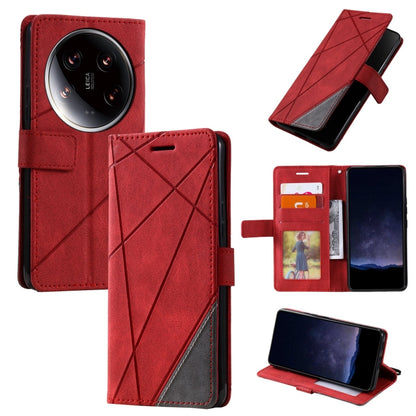 Skin Feel Splicing Leather Phone Case, For Xiaomi 14 Ultra, For Xiaomi 14 Pro, For Xiaomi 14, For Xiaomi Redmi Note 13 5G