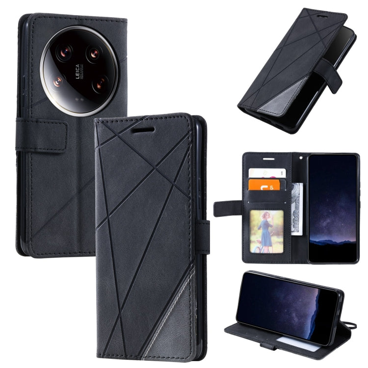 Skin Feel Splicing Leather Phone Case, For Xiaomi 14 Ultra, For Xiaomi 14 Pro, For Xiaomi 14, For Xiaomi Redmi Note 13 5G