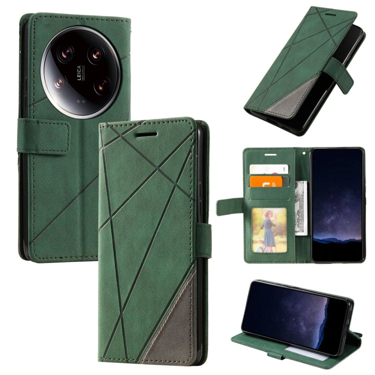 Skin Feel Splicing Leather Phone Case, For Xiaomi 14 Ultra, For Xiaomi 14 Pro, For Xiaomi 14, For Xiaomi Redmi Note 13 5G