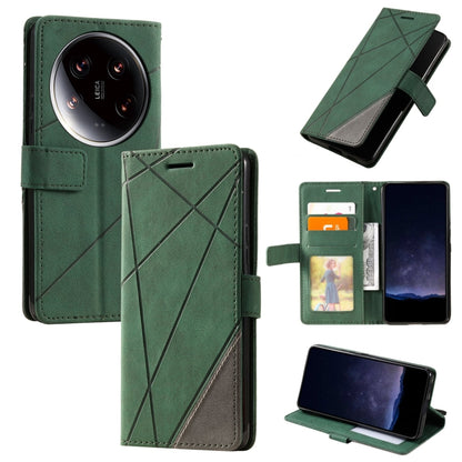 Skin Feel Splicing Leather Phone Case, For Xiaomi 14 Ultra, For Xiaomi 14 Pro, For Xiaomi 14, For Xiaomi Redmi Note 13 5G