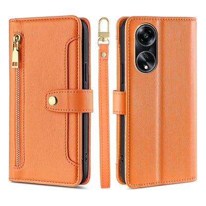 Sheep Texture Cross-body Zipper Wallet Leather Phone Case, For OPPO A78 4G, For OPPO Reno10 Pro+ 5G, For OPPO A1 5G, For OPPO Reno8 T 4G