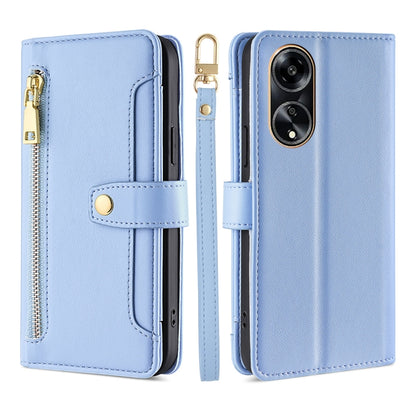 Sheep Texture Cross-body Zipper Wallet Leather Phone Case, For OPPO A78 4G, For OPPO Reno10 Pro+ 5G, For OPPO A1 5G, For OPPO Reno8 T 4G