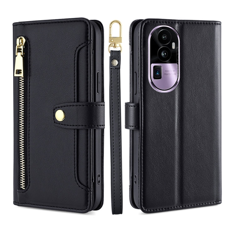 Sheep Texture Cross-body Zipper Wallet Leather Phone Case, For OPPO A78 4G, For OPPO Reno10 Pro+ 5G, For OPPO A1 5G, For OPPO Reno8 T 4G