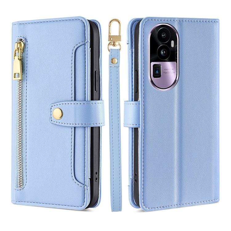 Sheep Texture Cross-body Zipper Wallet Leather Phone Case, For OPPO A78 4G, For OPPO Reno10 Pro+ 5G, For OPPO A1 5G, For OPPO Reno8 T 4G