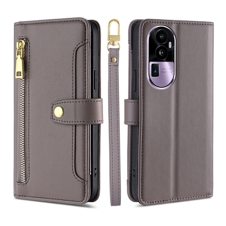 Sheep Texture Cross-body Zipper Wallet Leather Phone Case, For OPPO A78 4G, For OPPO Reno10 Pro+ 5G, For OPPO A1 5G, For OPPO Reno8 T 4G