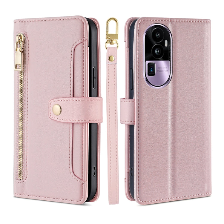 Sheep Texture Cross-body Zipper Wallet Leather Phone Case, For OPPO A78 4G, For OPPO Reno10 Pro+ 5G, For OPPO A1 5G, For OPPO Reno8 T 4G