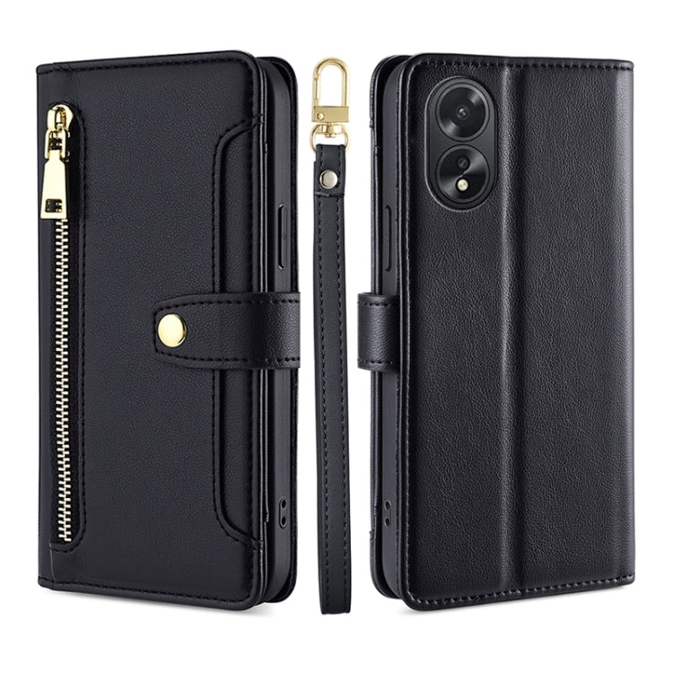 Sheep Texture Cross-body Zipper Wallet Leather Phone Case, For OPPO Reno11 F 5G, For OPPO Find X7 5G, For OPPO Find X7 Ultra 5G, For OPPO A38 4G / A18 4G