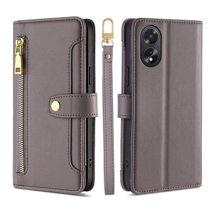 Sheep Texture Cross-body Zipper Wallet Leather Phone Case, For OPPO Reno11 F 5G, For OPPO Find X7 5G, For OPPO Find X7 Ultra 5G, For OPPO A38 4G / A18 4G