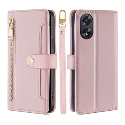 Sheep Texture Cross-body Zipper Wallet Leather Phone Case, For OPPO Reno11 F 5G, For OPPO Find X7 5G, For OPPO Find X7 Ultra 5G, For OPPO A38 4G / A18 4G