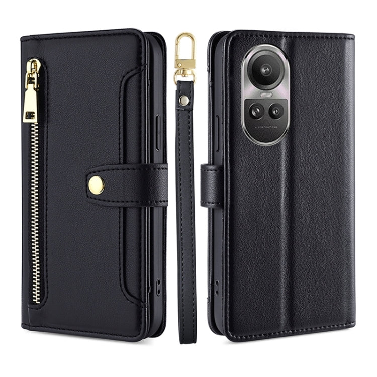Sheep Texture Cross-body Zipper Wallet Leather Phone Case, For OPPO A2 Pro 5G, For OPPO A58 4G, For OPPO Reno10 5G / Reno10 Pro 5G Global, For OPPO Reno10 5G Global