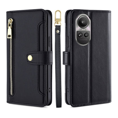 Sheep Texture Cross-body Zipper Wallet Leather Phone Case, For OPPO A2 Pro 5G, For OPPO A58 4G, For OPPO Reno10 5G / Reno10 Pro 5G Global, For OPPO Reno10 5G Global