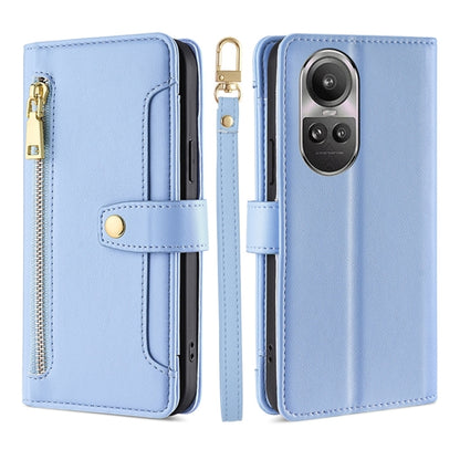 Sheep Texture Cross-body Zipper Wallet Leather Phone Case, For OPPO A2 Pro 5G, For OPPO A58 4G, For OPPO Reno10 5G / Reno10 Pro 5G Global, For OPPO Reno10 5G Global