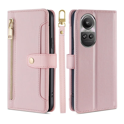 Sheep Texture Cross-body Zipper Wallet Leather Phone Case, For OPPO A2 Pro 5G, For OPPO A58 4G, For OPPO Reno10 5G / Reno10 Pro 5G Global, For OPPO Reno10 5G Global