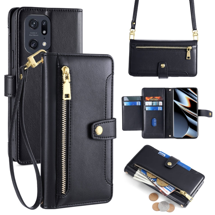 Sheep Texture Cross-body Zipper Wallet Leather Phone Case, For OPPO Reno8 T 5G / A1 Pro 5G, For OPPO Reno7 4G / F21 Pro 4G, For OPPO Find X5 Pro