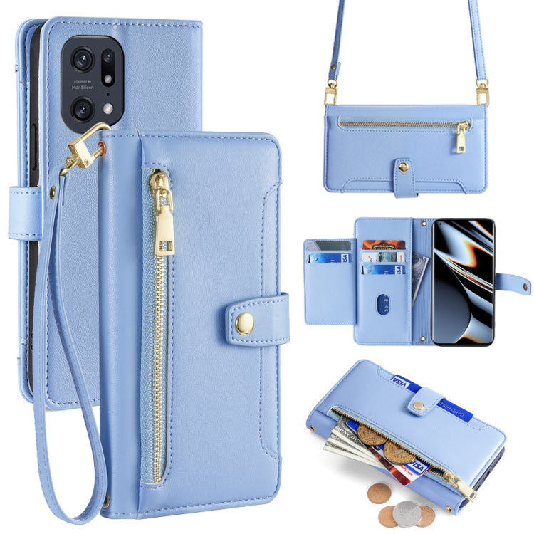 Sheep Texture Cross-body Zipper Wallet Leather Phone Case, For OPPO Reno8 T 5G / A1 Pro 5G, For OPPO Reno7 4G / F21 Pro 4G, For OPPO Find X5 Pro