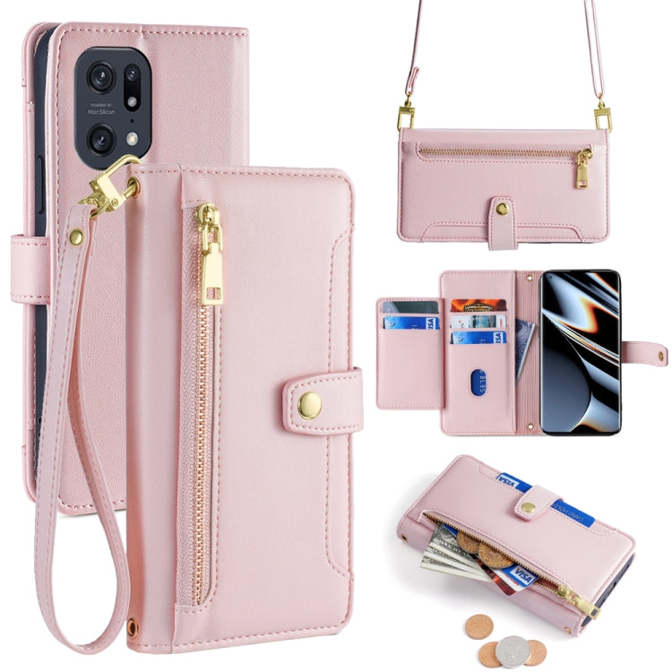 Sheep Texture Cross-body Zipper Wallet Leather Phone Case, For OPPO Reno8 T 5G / A1 Pro 5G, For OPPO Reno7 4G / F21 Pro 4G, For OPPO Find X5 Pro