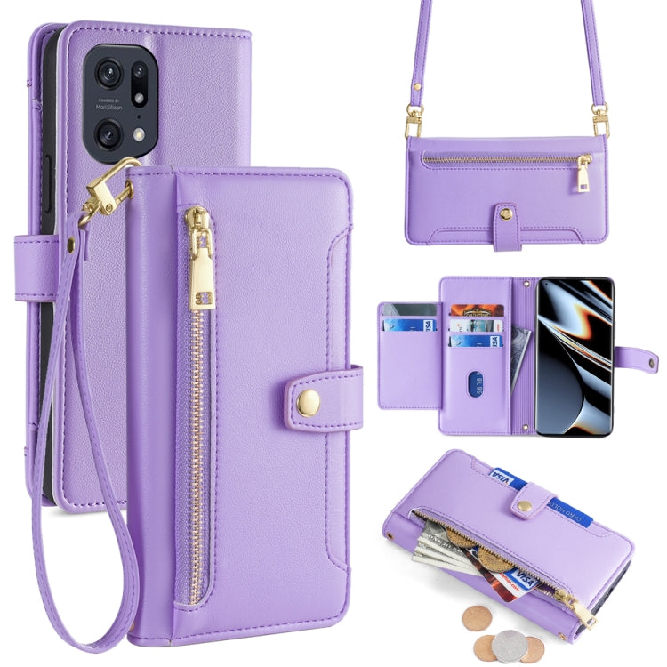Sheep Texture Cross-body Zipper Wallet Leather Phone Case, For OPPO Reno8 T 5G / A1 Pro 5G, For OPPO Reno7 4G / F21 Pro 4G, For OPPO Find X5 Pro