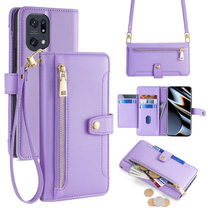 Sheep Texture Cross-body Zipper Wallet Leather Phone Case, For OPPO Reno8 T 5G / A1 Pro 5G, For OPPO Reno7 4G / F21 Pro 4G, For OPPO Find X5 Pro