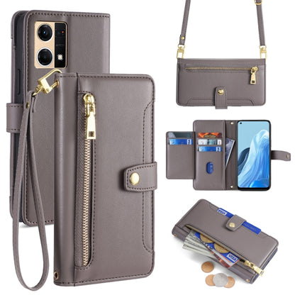 Sheep Texture Cross-body Zipper Wallet Leather Phone Case, For OPPO Reno8 T 5G / A1 Pro 5G, For OPPO Reno7 4G / F21 Pro 4G, For OPPO Find X5 Pro