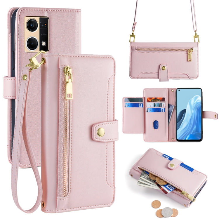 Sheep Texture Cross-body Zipper Wallet Leather Phone Case, For OPPO Reno8 T 5G / A1 Pro 5G, For OPPO Reno7 4G / F21 Pro 4G, For OPPO Find X5 Pro