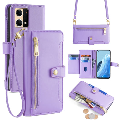 Sheep Texture Cross-body Zipper Wallet Leather Phone Case, For OPPO Reno8 T 5G / A1 Pro 5G, For OPPO Reno7 4G / F21 Pro 4G, For OPPO Find X5 Pro