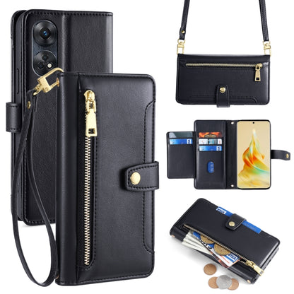Sheep Texture Cross-body Zipper Wallet Leather Phone Case, For OPPO A78 4G, For OPPO Reno10 Pro+ 5G, For OPPO A1 5G, For OPPO Reno8 T 4G