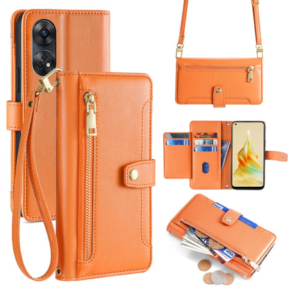 Sheep Texture Cross-body Zipper Wallet Leather Phone Case, For OPPO A78 4G, For OPPO Reno10 Pro+ 5G, For OPPO A1 5G, For OPPO Reno8 T 4G