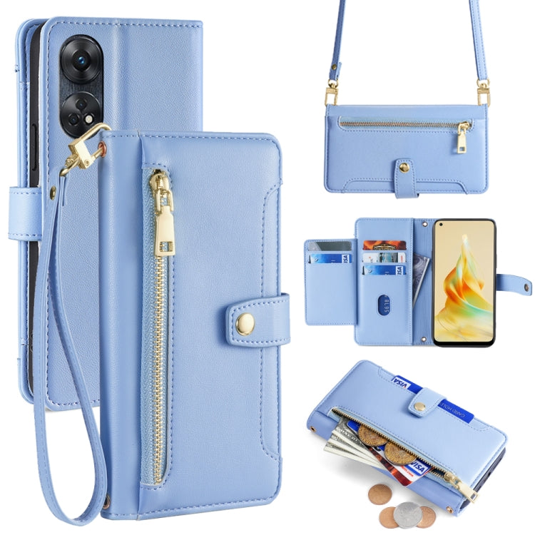 Sheep Texture Cross-body Zipper Wallet Leather Phone Case, For OPPO A78 4G, For OPPO Reno10 Pro+ 5G, For OPPO A1 5G, For OPPO Reno8 T 4G