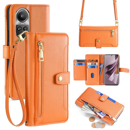 Sheep Texture Cross-body Zipper Wallet Leather Phone Case, For OPPO A2 Pro 5G, For OPPO A58 4G, For OPPO Reno10 5G / Reno10 Pro 5G Global, For OPPO Reno10 5G Global