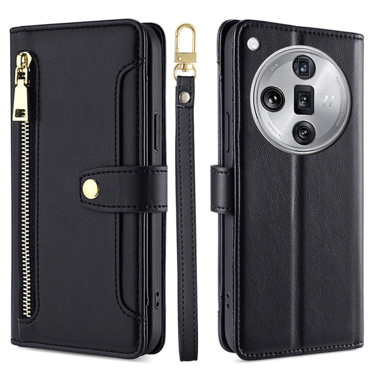 Sheep Texture Cross-body Zipper Wallet Leather Phone Case, For OPPO Reno11 F 5G, For OPPO Find X7 5G, For OPPO Find X7 Ultra 5G, For OPPO A38 4G / A18 4G