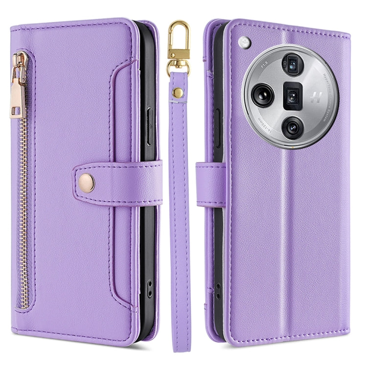 Sheep Texture Cross-body Zipper Wallet Leather Phone Case, For OPPO Reno11 F 5G, For OPPO Find X7 5G, For OPPO Find X7 Ultra 5G, For OPPO A38 4G / A18 4G